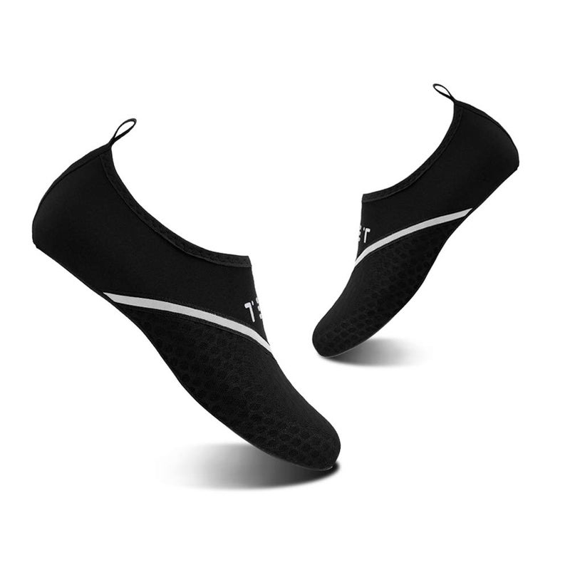 YALOX Water Shoes Women's Men's Outdoor Beach Swimming Aqua Socks Quick-Dry Barefoot Shoes Surfing Yoga Pool Exercise(D/XB-Black-38/39EU) - Image 1